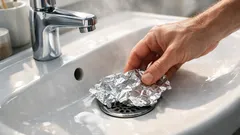 Alufolie über dem Abfluss: der schnelle Trick gegen Kanalgeruch im Bad