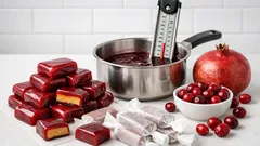 Kaubare Cranberry-Granatapfel-Karamellen selber machen: Rezept mit natürlicher roter Farbe