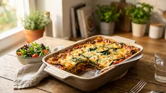 Gesunde Lasagne unter 500 kcal: Vollkorn, viel Gemüse und richtig sättigend