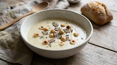 Wintersuppe in Restaurants: Selleriecremesuppe mit Trüffel
